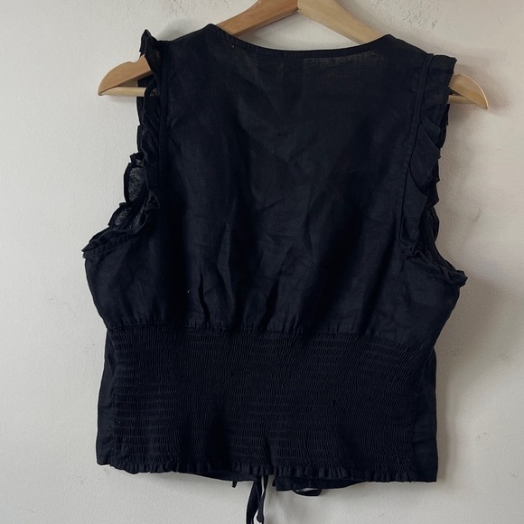 Joie Black Sleeveless Lace-Up Blouse - Picture 8 of 11